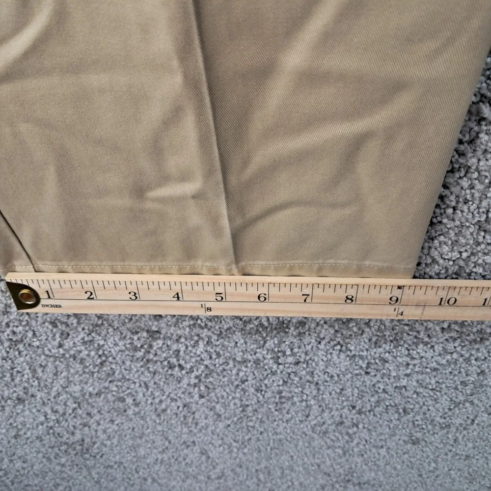LL Bean Mens Comfort Waist Pleated Chino Pants Tan Khaki 38x30 238076